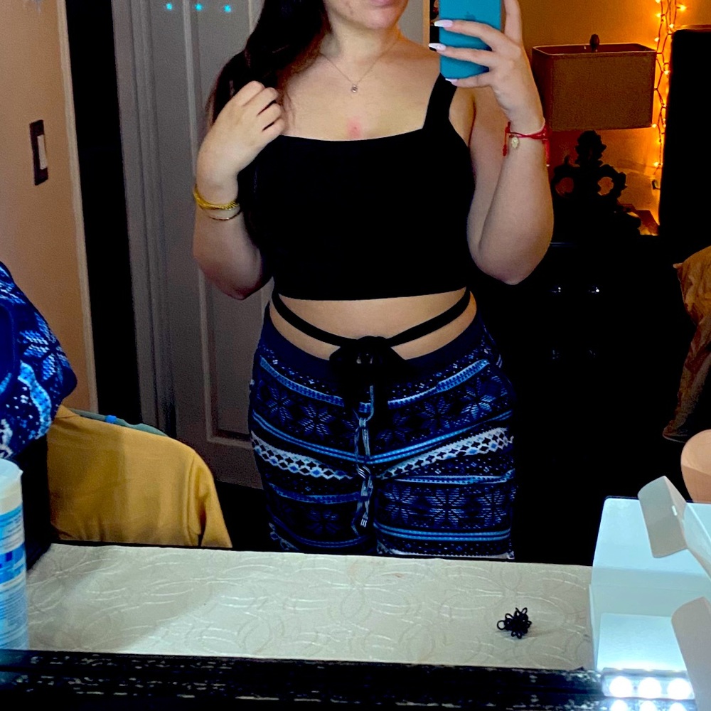 Black tank with wrap around tie